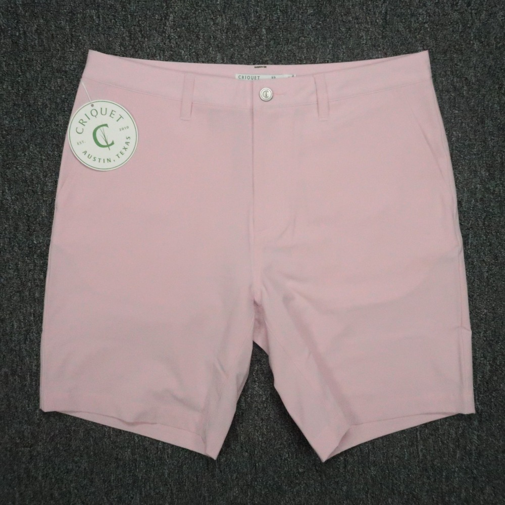 Criquet Anytime Shorts Mens 33 Pink‎ Stretch Performance Chino Lightweight NWT